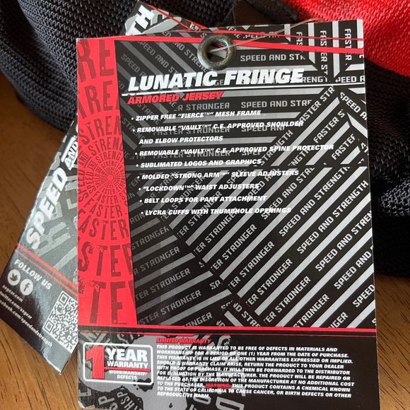 Red and Black Speed and Strength Lunatic Fringe Armored Performance Jacket - Picture 5 of 9